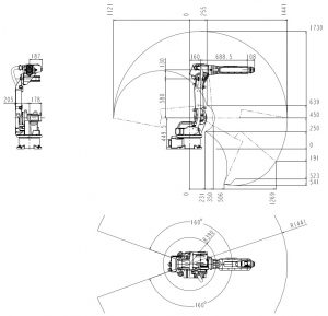 Robotic Arm QJR6-1 Overall Dimension