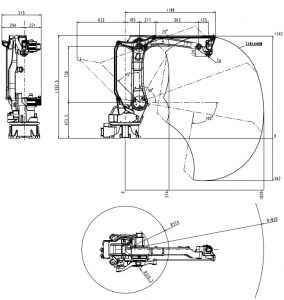 Robotic Arm QJRB30-1 Overall Dimension