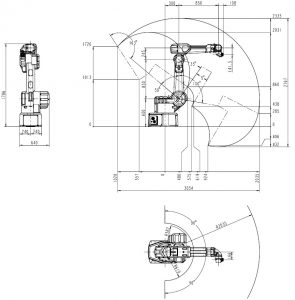 Painting Robotic Arm QJRP10-1 Motion Range Drawing