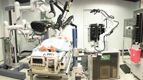 An image of robots performing surgery