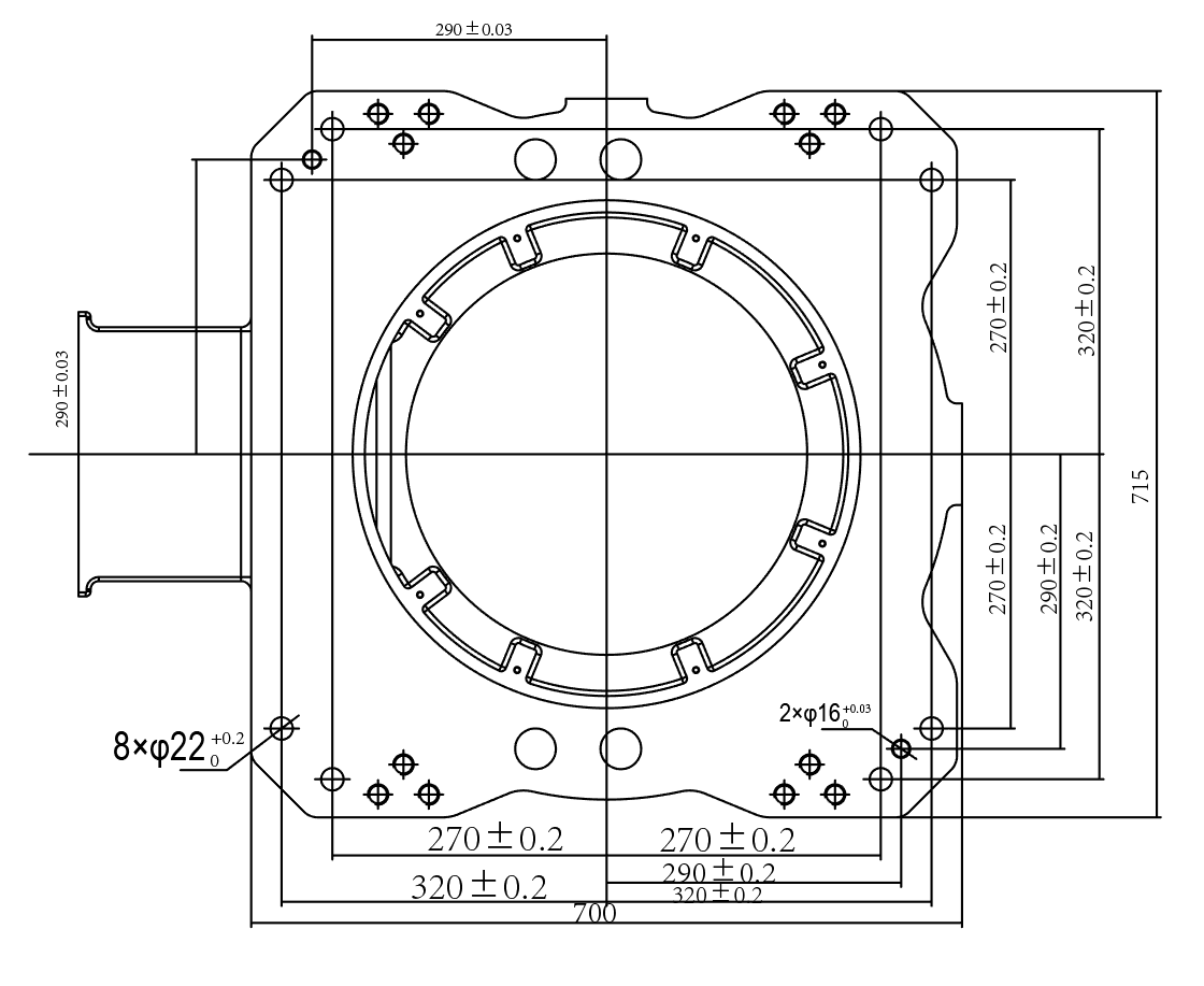 QJR260-3100M Mounting Dimension Drawing
