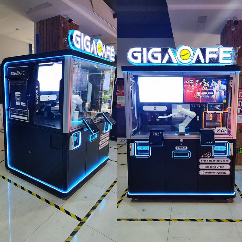 Robot coffee vending machine