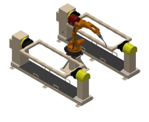Single-axis flip positioner configuration