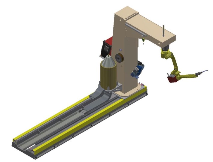 Ground rail-type upside-down welding robot system--standard configuration