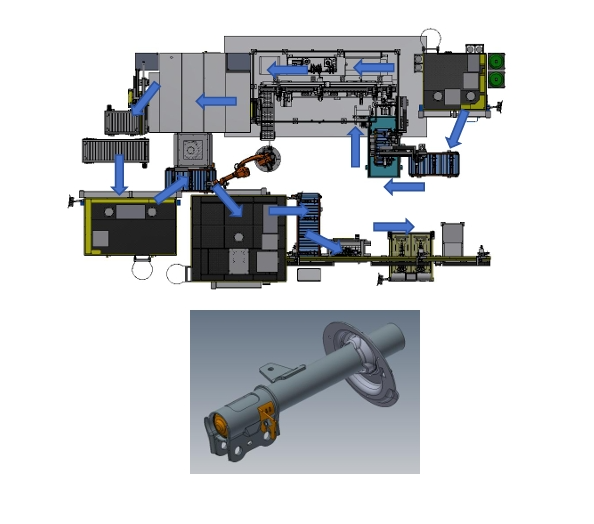 Automobile shock absorber intelligent welding production line