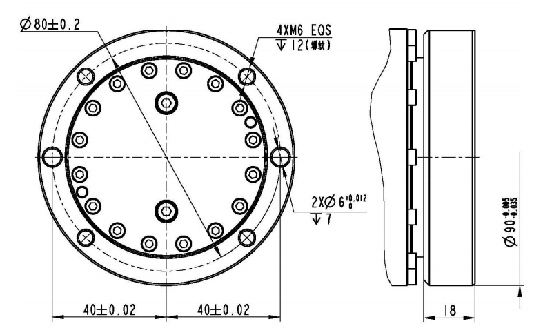 QJR12-2300 Robot Installation Dimension Drawing 1