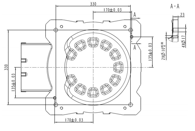 QJR12-2300 Robot Installation Dimension Drawing 2